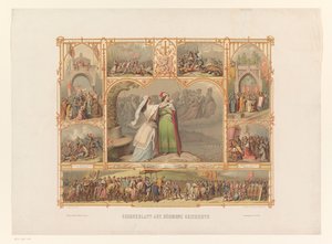 Bohemya tarihinden sahneler Gedenkblatt aus Böhmens Geschichte (nesne üzerindeki başlık) by Josef Vojtech Hellich