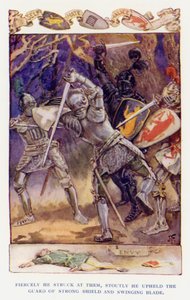 Sir Knight of the Splendid Way için çizim (renkli taş) by Joseph (after) Finnemore