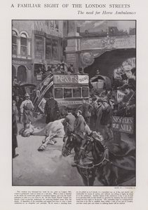 Londra sokaklarında atlı ambulans ihtiyacı (litho) by Joseph (after) Finnemore