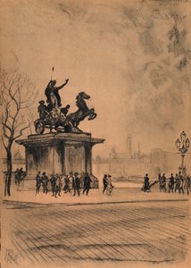 Boadicea, Westminster Köprüsü (taş) by Joseph (after) Pennell