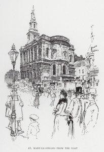 Doğudan Aziz Mary-le-Strand (lito) by Joseph (after) Pennell