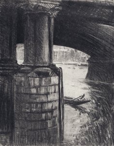Blackfriars altında (lito) by Joseph (after) Pennell