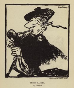 Harry Lauder, İskoç şarkıcı ve komedyen (lito) by Joseph (after) Simpson