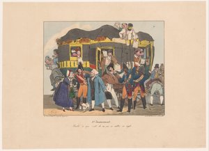 Askerler yolculardan resmi belgeler istiyor by Joseph Ambroise Jobard