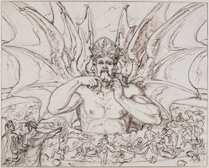 Lucifer cehennemin ortasında. Dante Alighieri