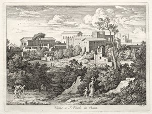 San Vitale, Roma'nın görünümü by Joseph Anton Koch