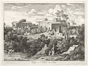 San Vitale Görünümü, Roma, c. 1810. by Joseph Anton Koch