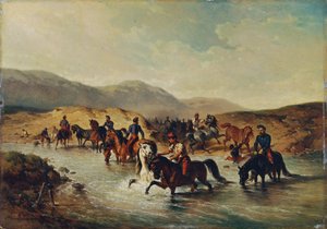 at havuzunda Fransız süvari by Joseph Anton Strassgschwandtner