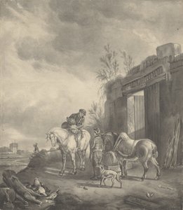 Harap bir binada iki atlı by Joseph Bles