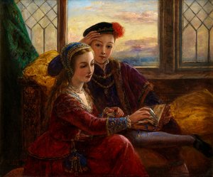 Edward VI ve Lady Jane Gray (gemide yağ) by Joseph Bouvier