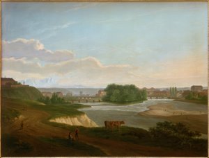Isar ile Münih manzarası by Joseph Carl Cogels