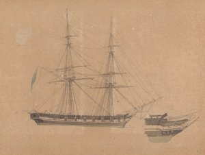 Tek İskelenin Yandan Görünümü ve Diğerinin Pruvası by Joseph Cartwright