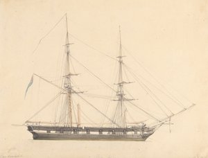 Union Jack ve Üç Figürlü Tek Brig by Joseph Cartwright