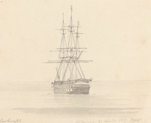 Tek Fırkateyn, Kıç İleri; Albion 20 Nisan 1817 by Joseph Cartwright