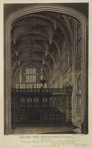 Henry VII Şapeli, Westminster Abbey, Londra (aquatint)