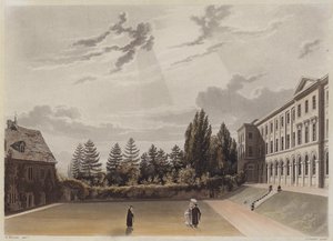 Worcester College, Oxford (aquatint) by Joseph Constantine Stadler