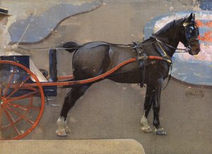 At ve Araba ile Hanım (keten üzerine sulu boya ve guaj) by Joseph Crawhall