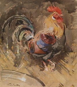 Minorka Horozu (keten üzerine guaj) by Joseph Crawhall