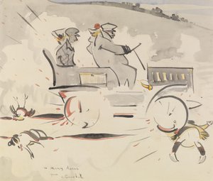 Road Hog (kağıt üzerinde yıkayın) by Joseph Crawhall