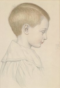 Bir Çocuğun Kafasının Kroki, 1906 (kağıt üzerinde kalem ve tuvalet) by Joseph Edward Southall