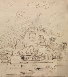 Nehrin Üzerinde Yuvarlak Kuleli Kale by Joseph Farington
