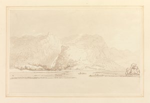 Lodore Cottage kayalar ve sonbahar by Joseph Farington