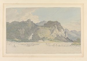 Lodore Rocks -- sonbahar ve yazlık by Joseph Farington