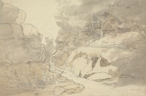 Nehir Kenarında Rustikler ve Kulübeler by Joseph Farington