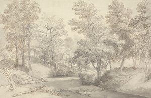 Duddon Nehri üzerindeki Basamak Taşları, Göller Bölgesi by Joseph Farington