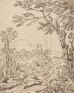 Ağaçlar ve Uzak Bir Kale by Joseph Farington