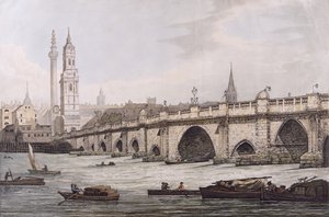 J.C. Stadler tarafından oyulmuş St. Magus Kilisesi ve Anıt da dahil olmak üzere Londra Köprüsü