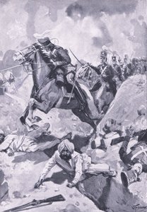 Sobraon: Sir Joseph Thackwell, bazı Sih toprak işlerinde tek sıra halinde 3. Hafif Ejderhalara liderlik ediyor, İngiliz Kara ve Deniz Savaşlarından bir örnek, 1915