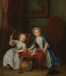 Nollekens Ailesinin İki Çocuğu, Muhtemelen Jacobus ve Maria Sophia, Bir Top ve Oyun Kağıtları, 1745