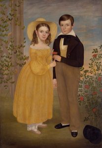 Bahçede Bir Erkek ve Bir Kız (tuval üzerine yağlı boya) by Joseph Goodhue Chandler