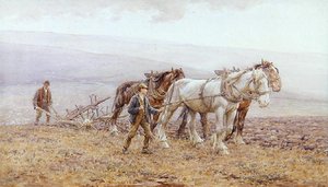 İnişleri Sürmek (kağıt üzerine suluboya) by Joseph Harold Swanwick