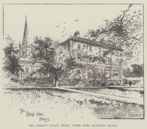 Lord Salisbury'nin kaldığı Piskoposluk Sarayı, Derry by Joseph Holland Tringham