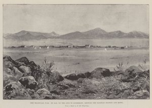 Transvaal Savaşı, De Aar, Kimberley Hattında, Tren İstasyonu ve Oteli gösteriyor by Joseph Holland Tringham