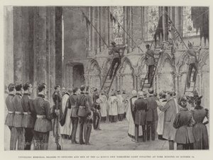 13 Ekim'de York Minster'da 1. Kralın Kendi Yorkshire Hafif Piyade Komutanlarına ve Adamlarına Anıt Pirinçlerinin Açılışı by Joseph Holland Tringham