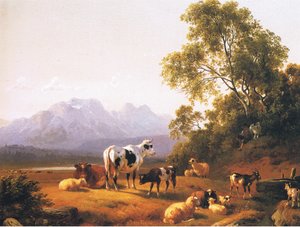Bilinmeyen bir dergi veya kitap kaynağından bir Hollanda pastoral manzarası