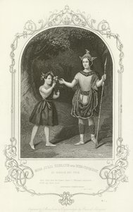 Oberon ve Puck, Bir Yaz Gecesi Rüyası olarak Miss Julia Harland ve Miss Conquest by Joseph Kenny Meadows
