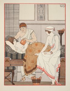 Göğsüne emme uygulaması, 'Hipokrat'ın Eserleri'nden bir çizim, 1934 by Joseph Kuhn Regnier