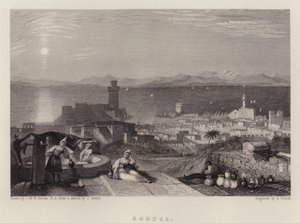 Rodos (renkli taş) by Joseph Mallord William (after) Turner