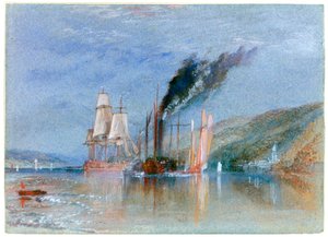 Quillebeuf ve Villequier arasında, c1832 by Joseph Mallord William Turner