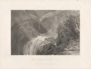 Tees Nehri üzerindeki Zincirli Köprü, 1838 (gravür ve gravür) by Joseph Mallord William Turner
