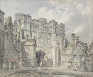 Christ Church Gate, Canterbury, 1793-94 (kağıt üzerinde wc) by Joseph Mallord William Turner