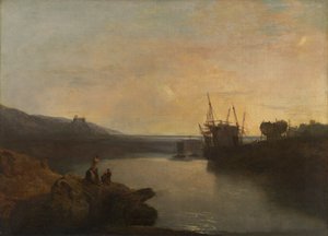 Tygwyn Ferry'den Harlech Kalesi, Summer's Evening Twilight [1799, Royal Academy of Arts, Londra, sergi kataloğu] by Joseph Mallord William Turner