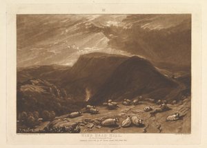 Hind Head Hill, Portsmouth Yolunda Liber Studiorum, kısım V, levha 25, 1 Ocak 1811. by Joseph Mallord William Turner