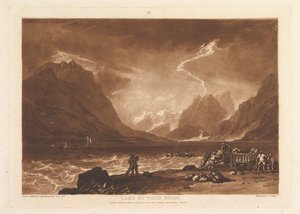 Thun Gölü, Swiss Liber Studiorum, bölüm III, levha 15, 10 Haziran 1808. by Joseph Mallord William Turner