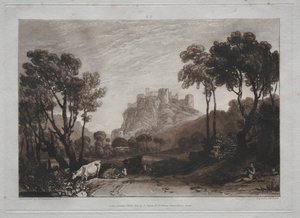 Liber Studiorum: Çayırların Üzerindeki Kale by Joseph Mallord William Turner