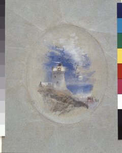 Lowestoffe Deniz Feneri (mavi kağıt üzerine guaş) by Joseph Mallord William Turner